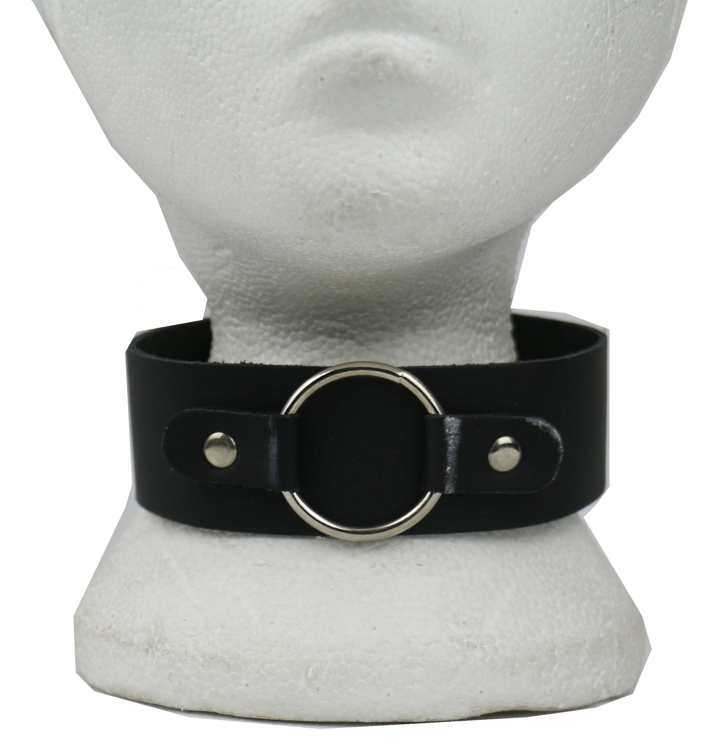 NB276 2 Row 38m Ring with Leather Pieces Leather Choker