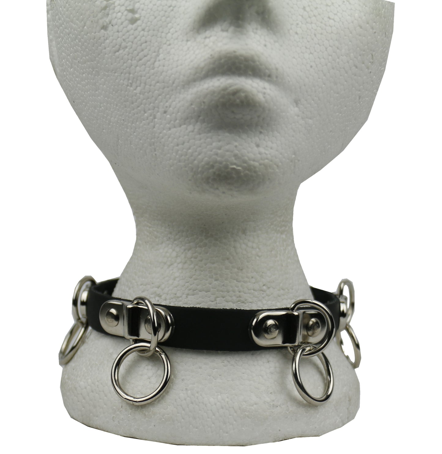 NB288 1 Row Handle Plate with mm Rings (4) Leather Choker