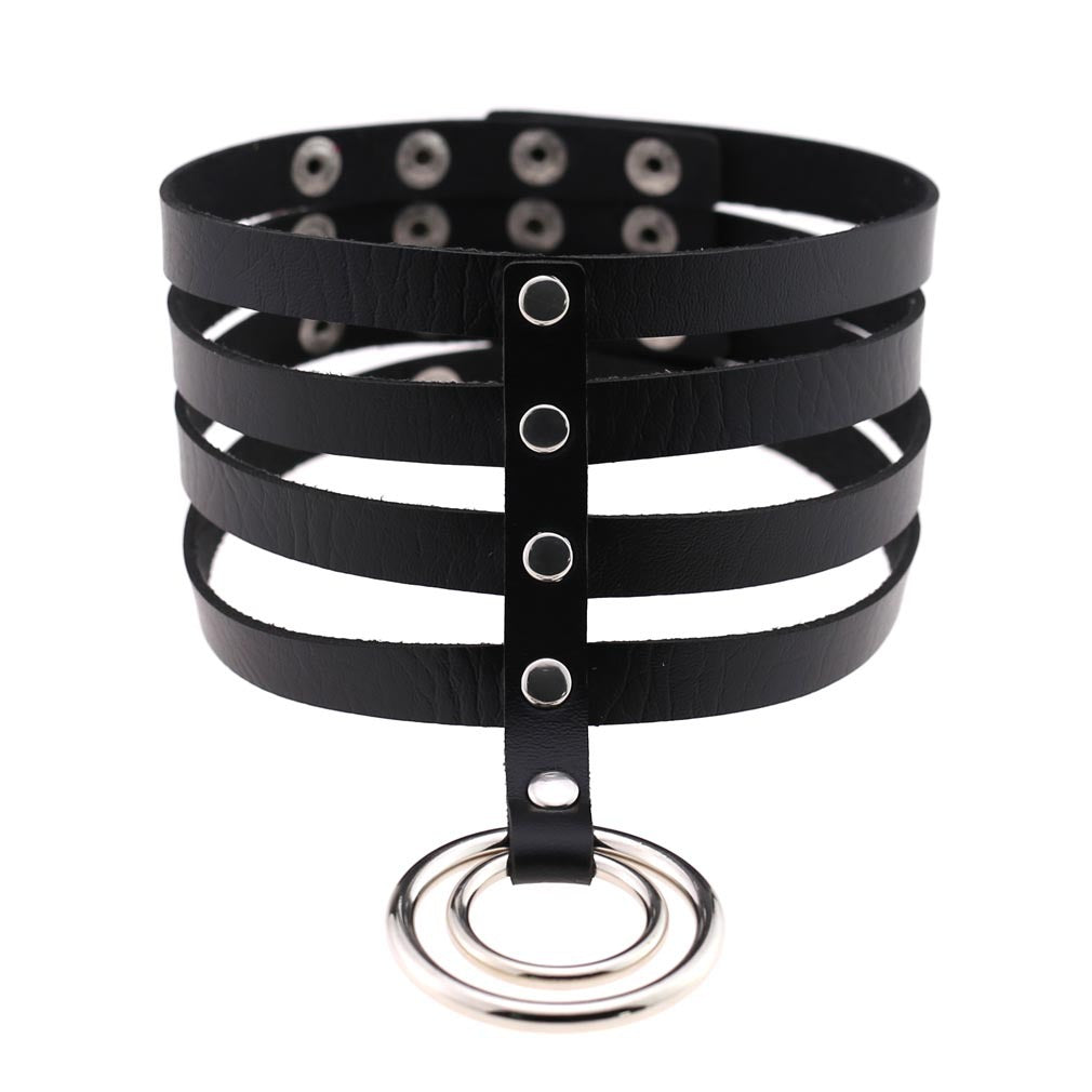 Ring 4 Row Cage Vegan Neckband - VNB114
