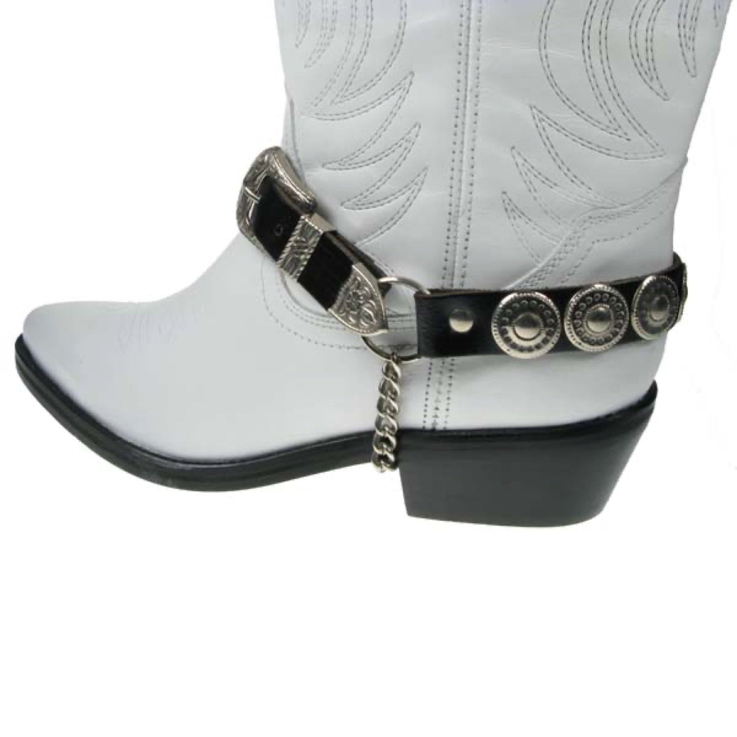 BS003 - 1 Row Circular Fitting 3/4" - Leather Bootstrap