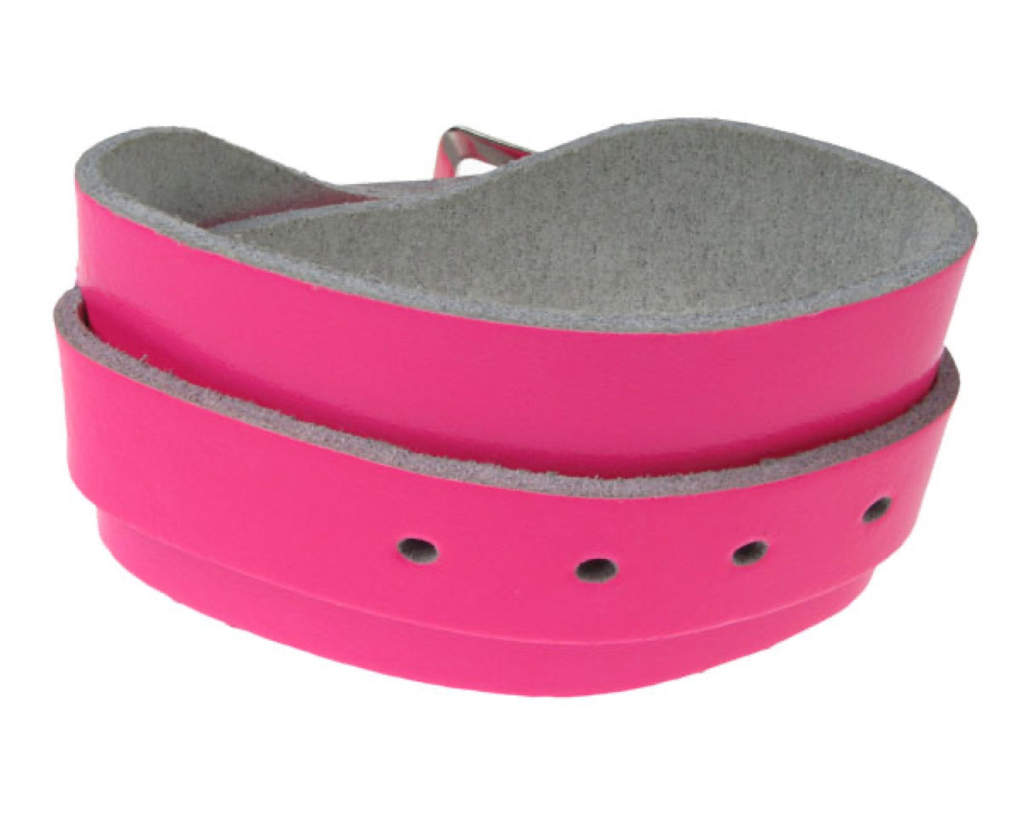 WB312 2 ROW WIDTH, 1 STRAP, FLOURESCENT Leather Wristband - Pink