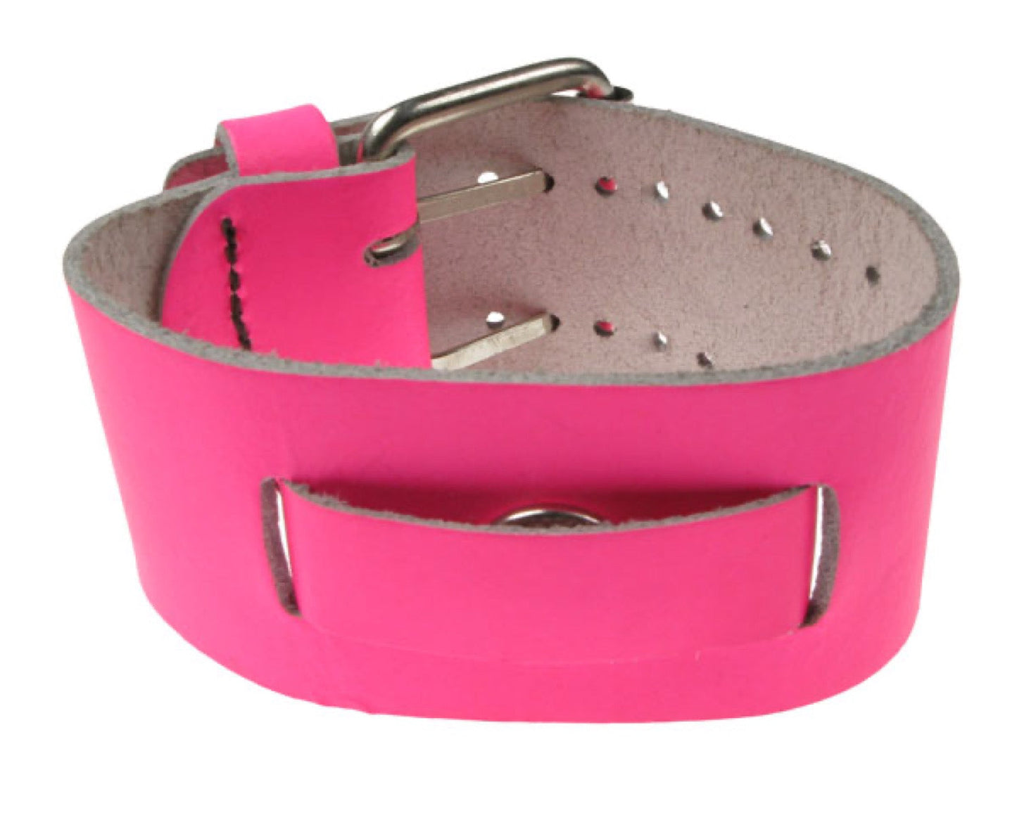 WB317 WATCH STRAP PLAIN Leather Wristband - F.Pink