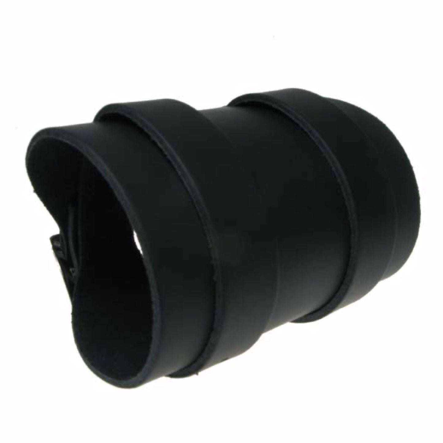 WB330 7 ROW PLAIN WRAP ROUND WB Leather Wristband - Black