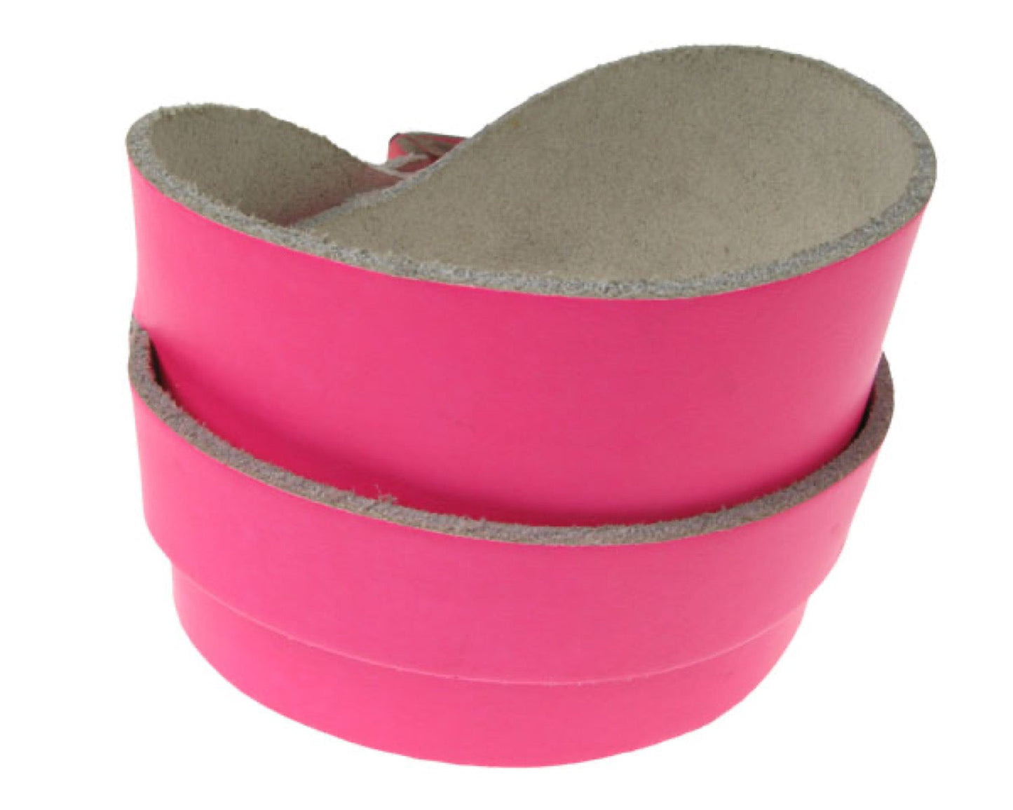 WB332 3 ROW PLAIN SINGLE WRAP ROUND WB Leather Wristband - F.Pink