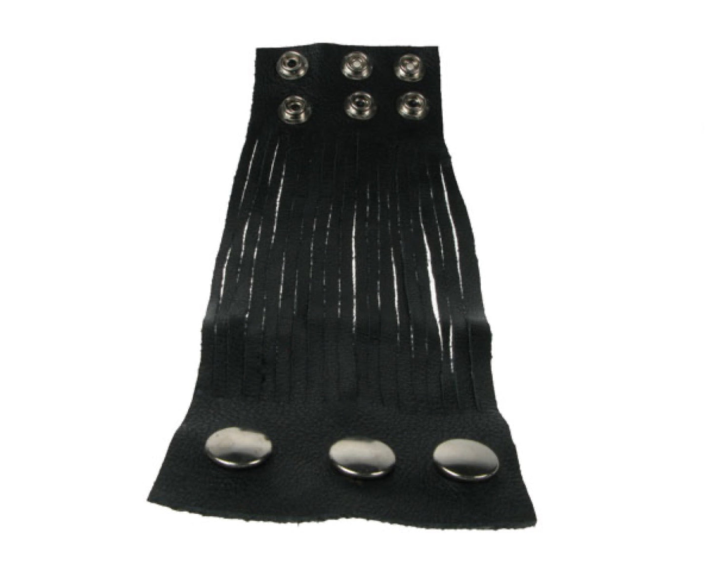 WB342 75MM SOFT LEATHER CUT Leather Wristband - Black