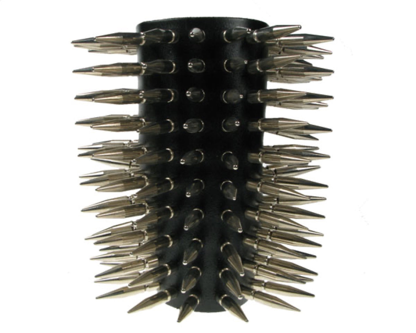 WB461 11 ROW LARGE SPIKE LEATHER ARMBAND/LEATHER GAUNTLET/LEATHER WRISTBAND
