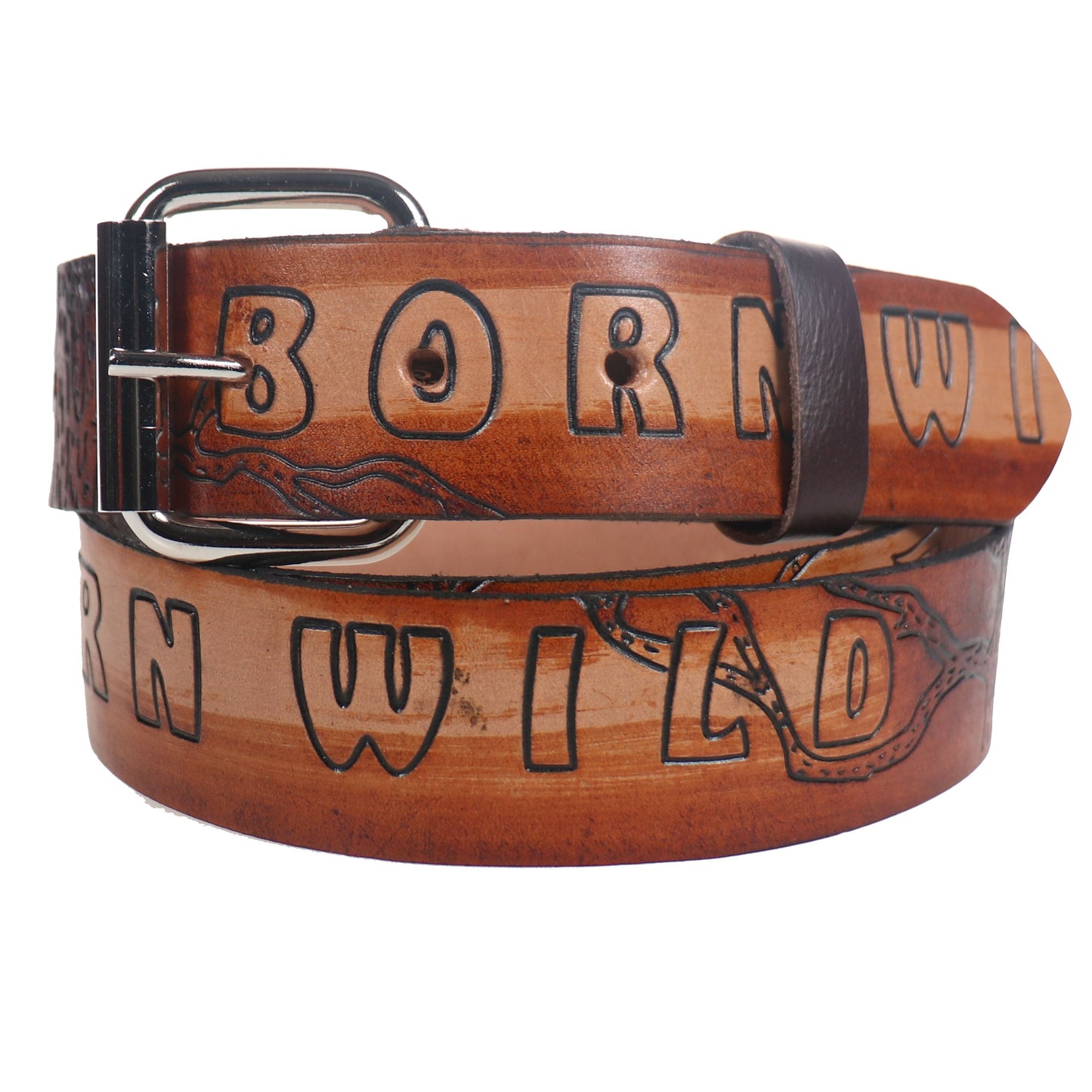 B412 BORN WILD Leather Belt 38mm AMERICAN BELT