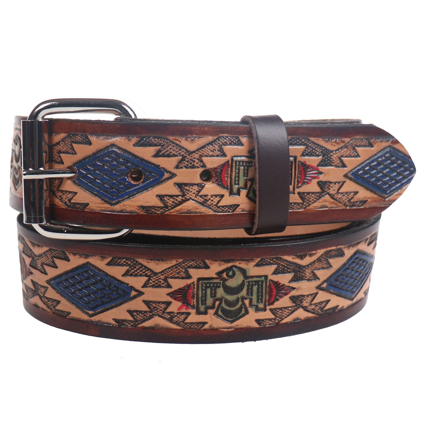 B422 SMALL EAGLE/EGYPTIAN Leather Belt 38mm AMERICAN BELT