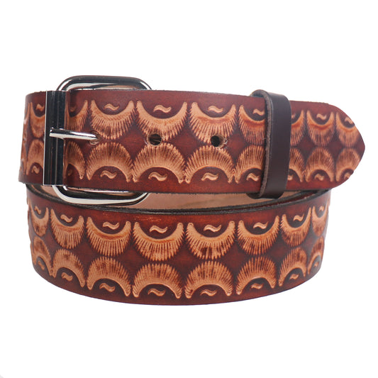 B779B PATTERN BROWN Leather Belt 38mm AMERICAN BELT