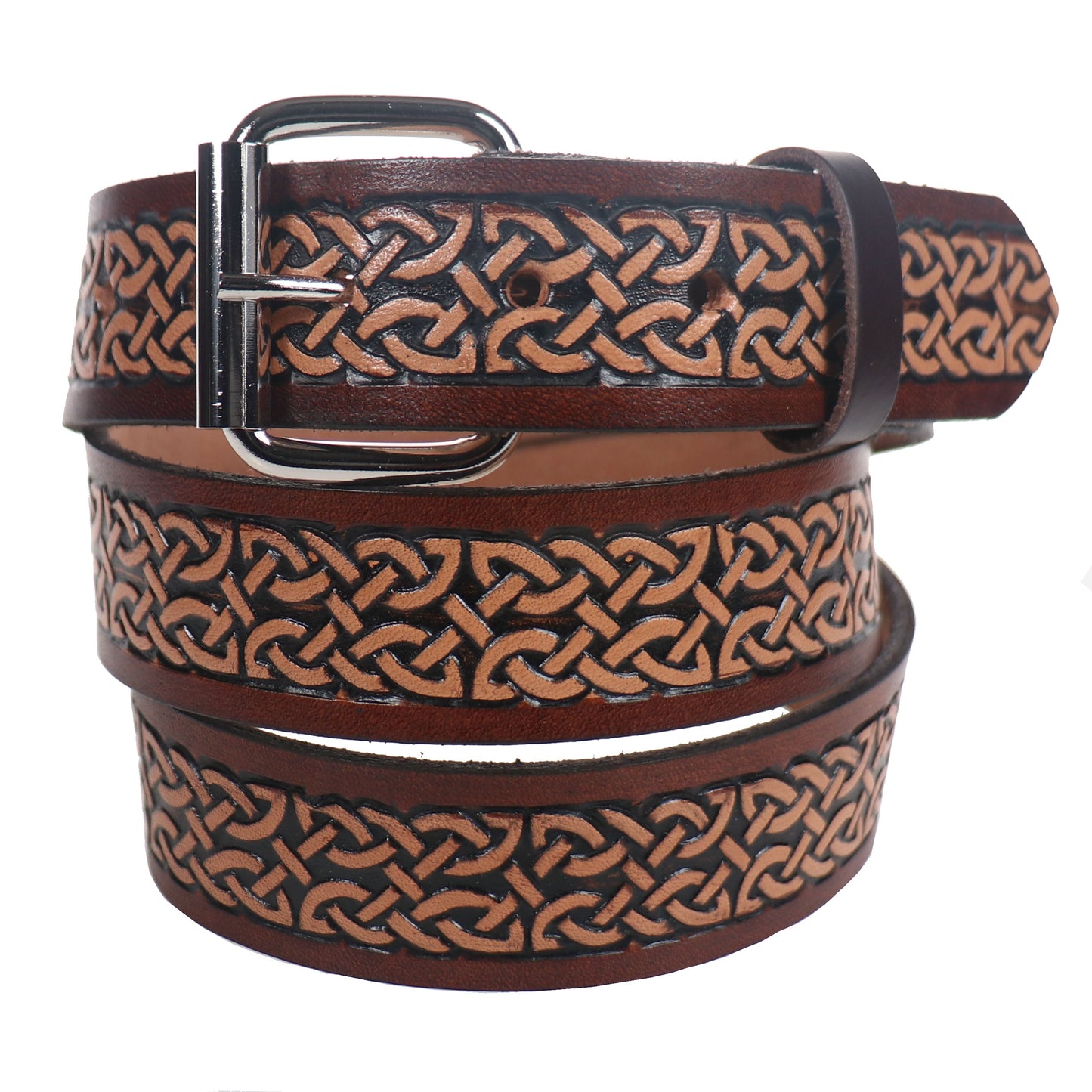 B912 CELTIC PATTERN Leather Belt 38mm AMERICAN BELT