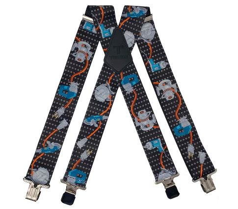 Power Tools Black 2" Wide Suspenders Extra Strong Made in America