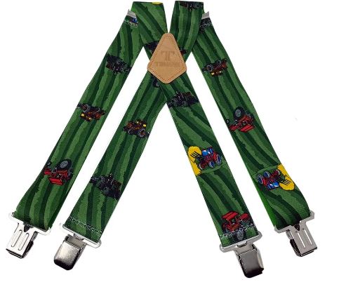 Tractors Farming Green Fields 2" Wide Suspenders Extra Strong Made in America