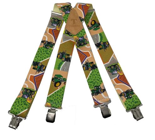 Tractors Farming Mixed Fields 2" Wide Suspenders Extra Strong Made in America