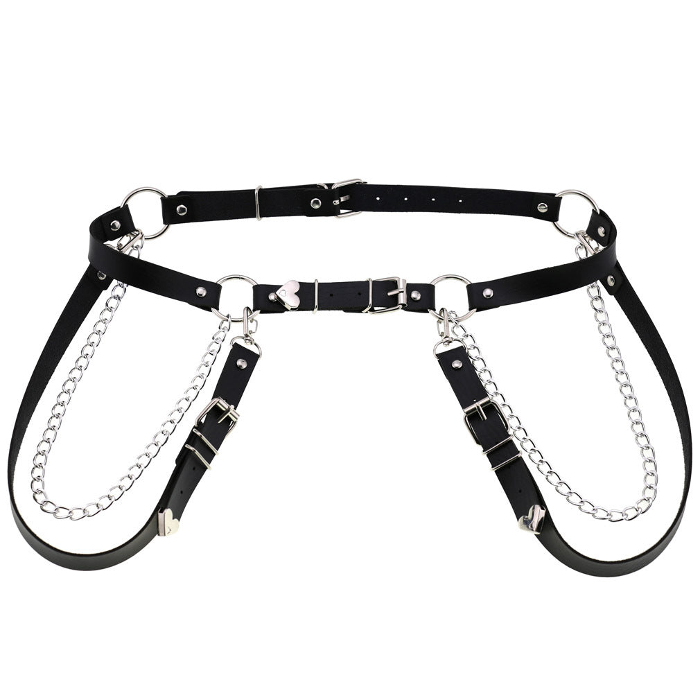 Love Heart Suspenders Vegan Belt  D136