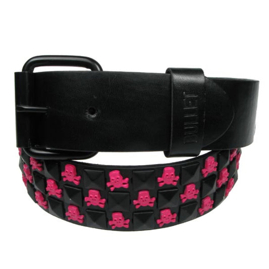 G0008B - 3 ROW PYRAMID WITH SKULL & CROSSBONE PINK/BLACK