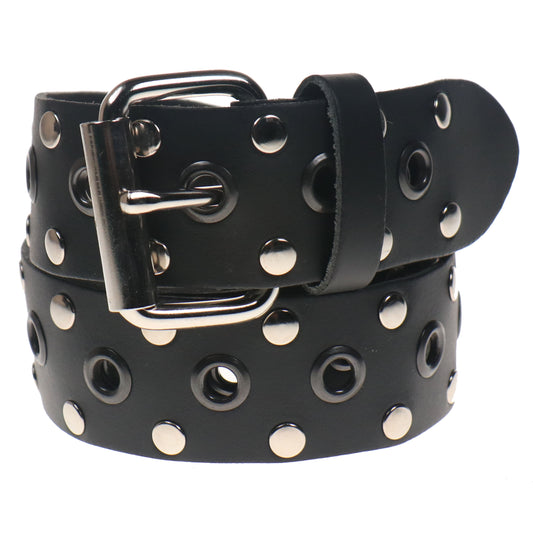 G0018NC - BLACK MIDDLE EYELET & SILVER SIDE RIVET