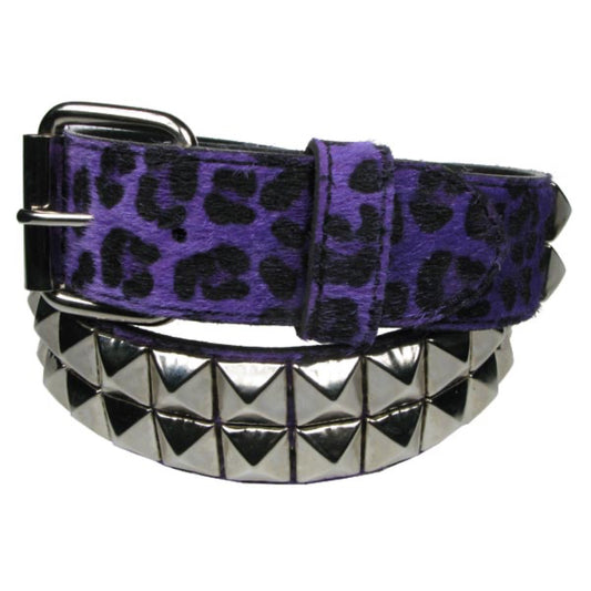 G0023 - 2 ROW PYRAMID PURPLE LEOPARD