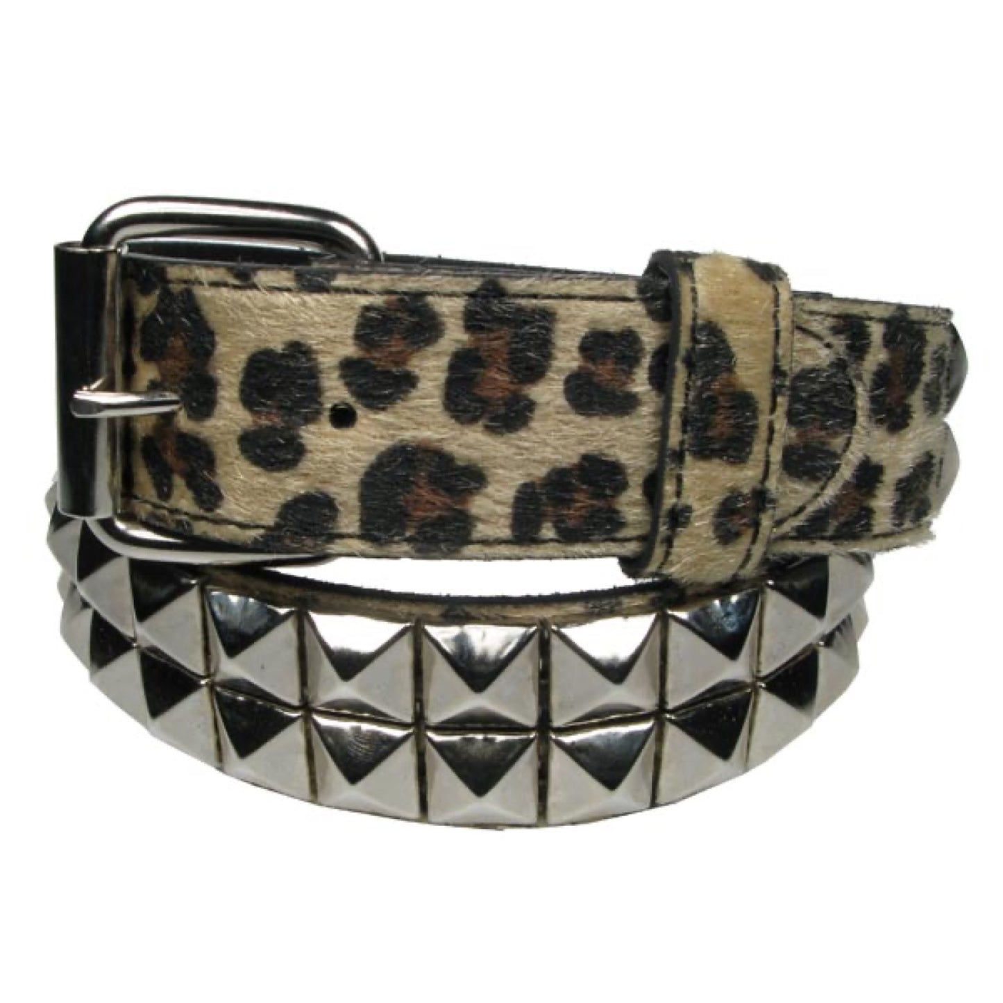 G0024 - 2 ROW PYRAMID BEIGE LEOPARD