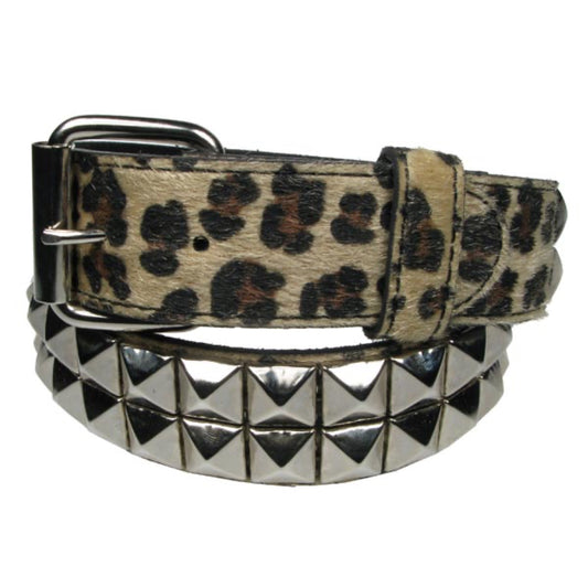 G0024 - 2 ROW PYRAMID BEIGE LEOPARD