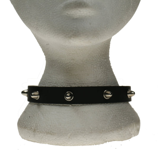 NB250 1 Row Small Dome w/Lip Rivet Fitting 7 Hole Leather Choker
