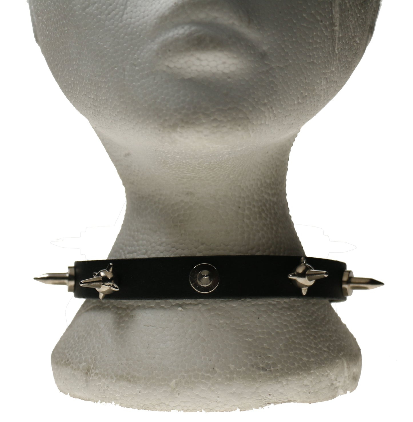 NB252 1 Row Medium Cone w/Lip and Base with Mine Spike 7 Hole Leather Choker