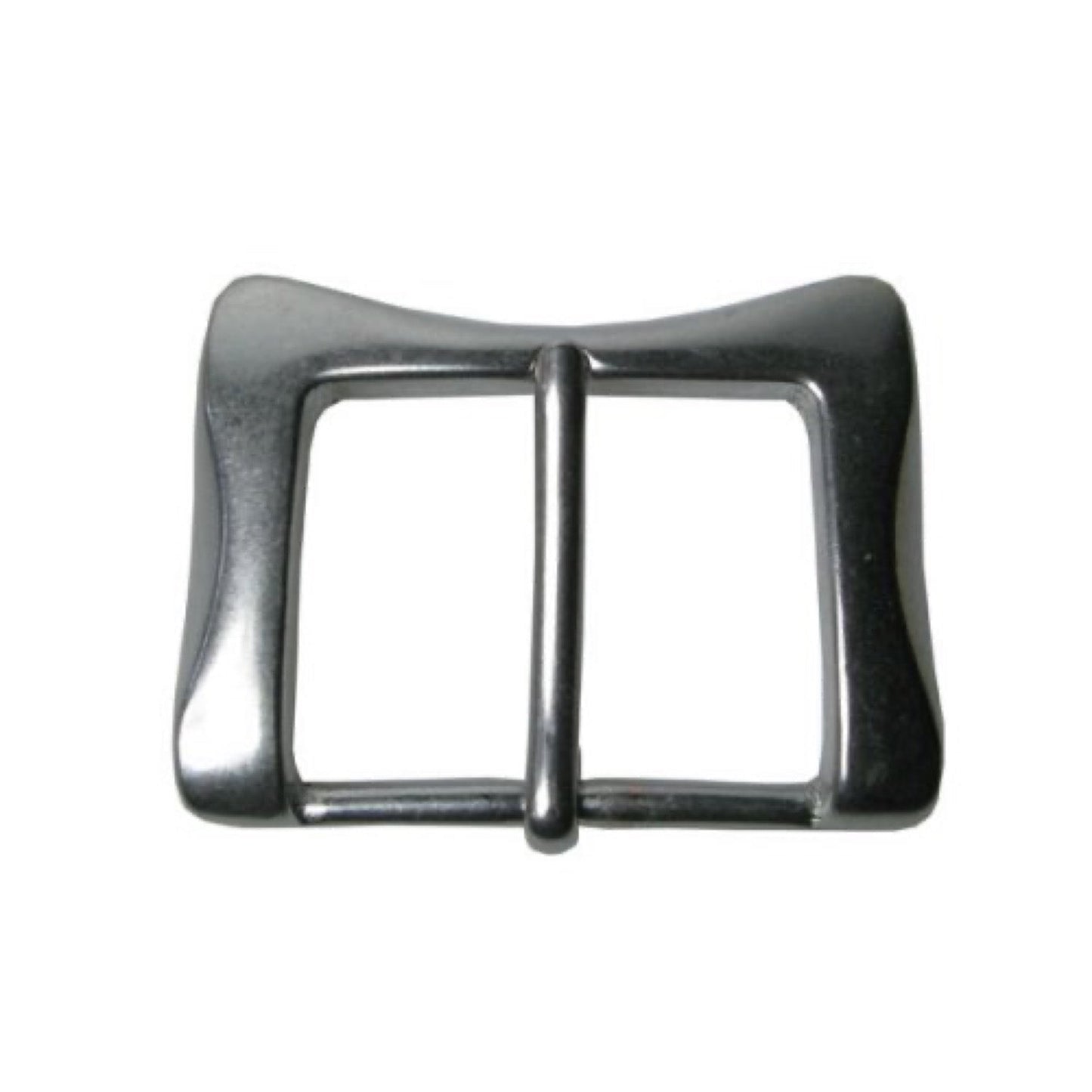 PT-203-40b - 40mm Curved Square Solid Brass Buckle Silver
