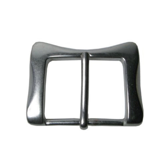 PT-203-40b - 40mm Curved Square Solid Brass Buckle Silver