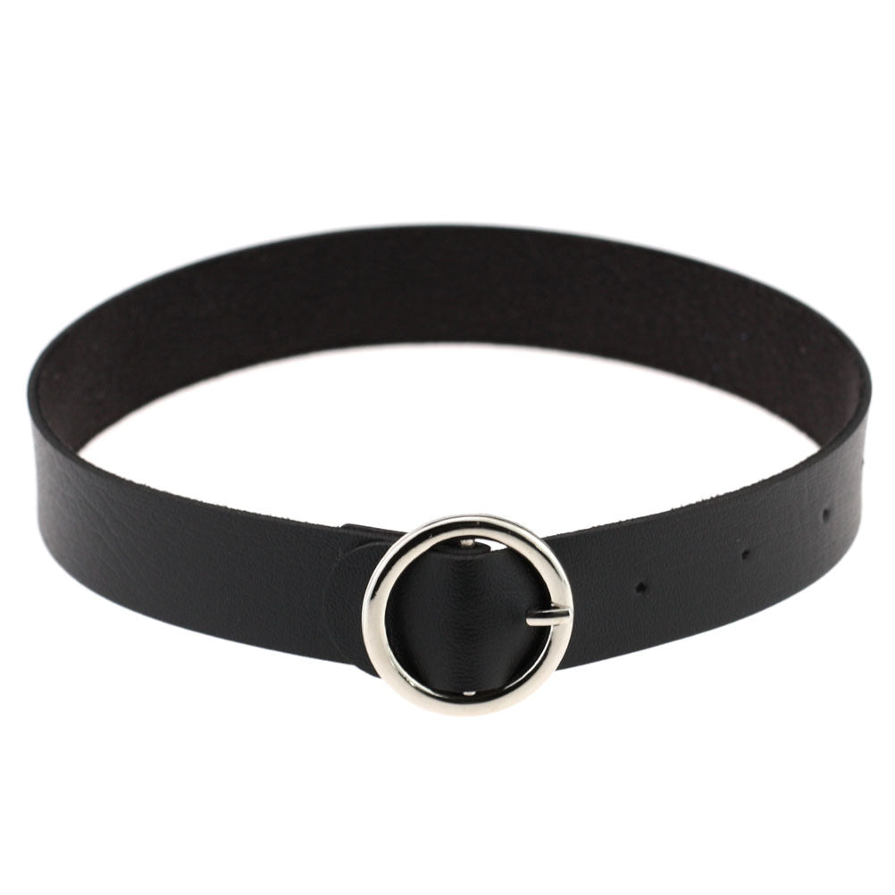 Round Buckle Vegan Neckband - VNB107