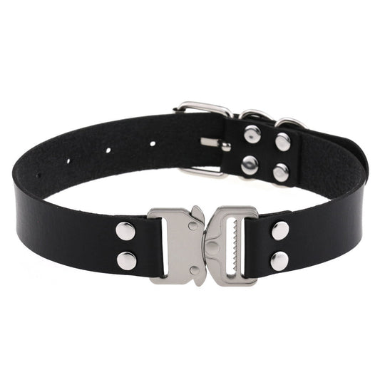 Buckle Rivet Vegan Neckband - VNB112