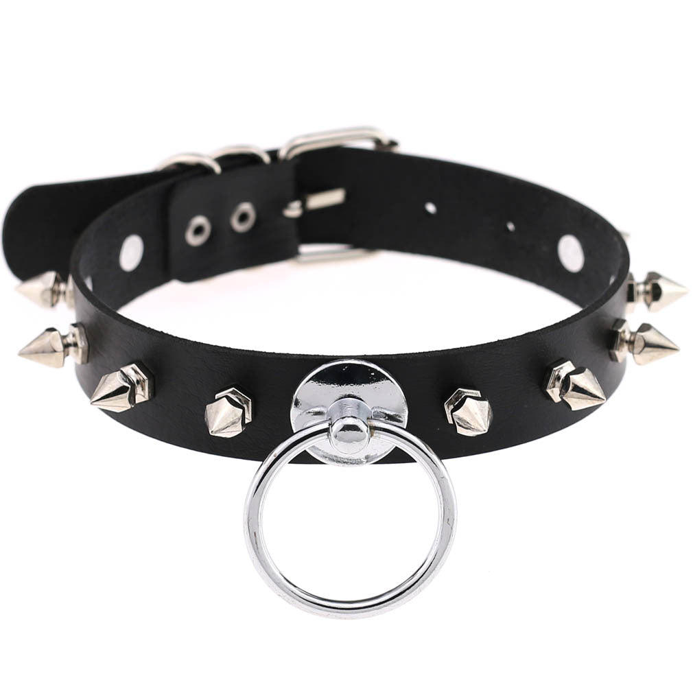 Spike and Ring Vegan Neckband - VNB123