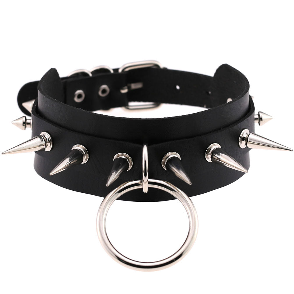 Ring Spike Vegan Neckband - VNB145