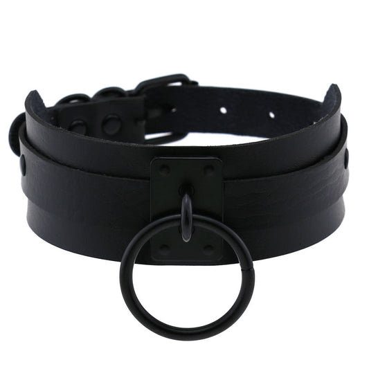 Black Ring Vegan Neckband - VNB157