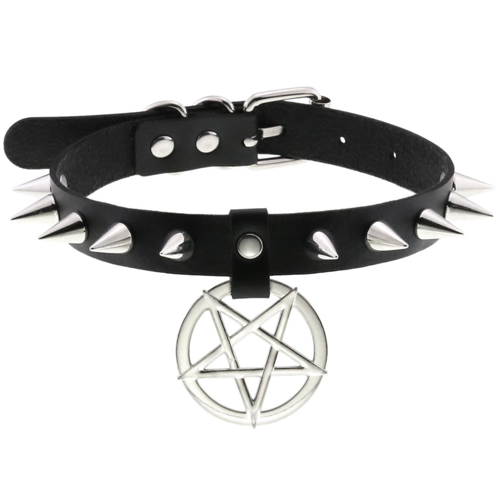 Pentagram Pendant Cone Vegan Neckband - VNB165