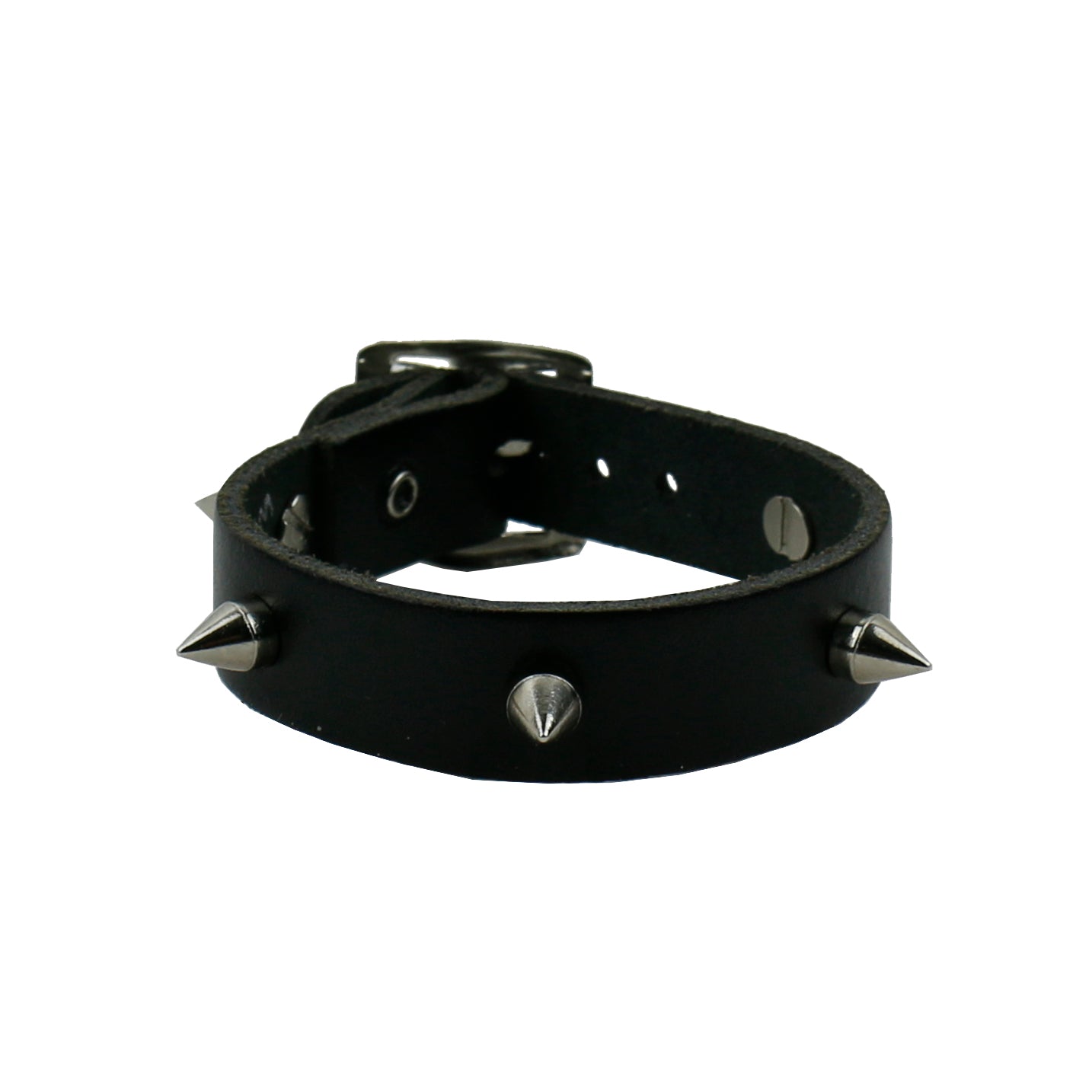 WB781b 1 ROW EXTRA SMALL CONE W/LIP LEATHER WRISTBAND 5 HOLE Leather Wristband