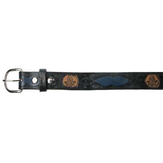 B421 FREEMASONS WITH BLUE COLOUR Leather Belt 38mm AMERICAN BELT