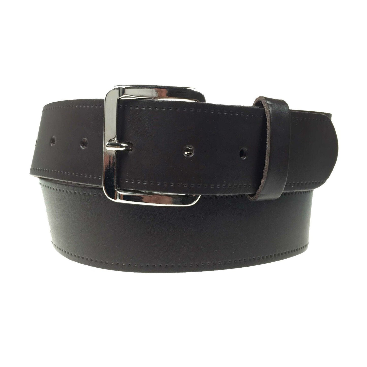 1.5 (40mm) Classic Leather Belt Silver Buckle