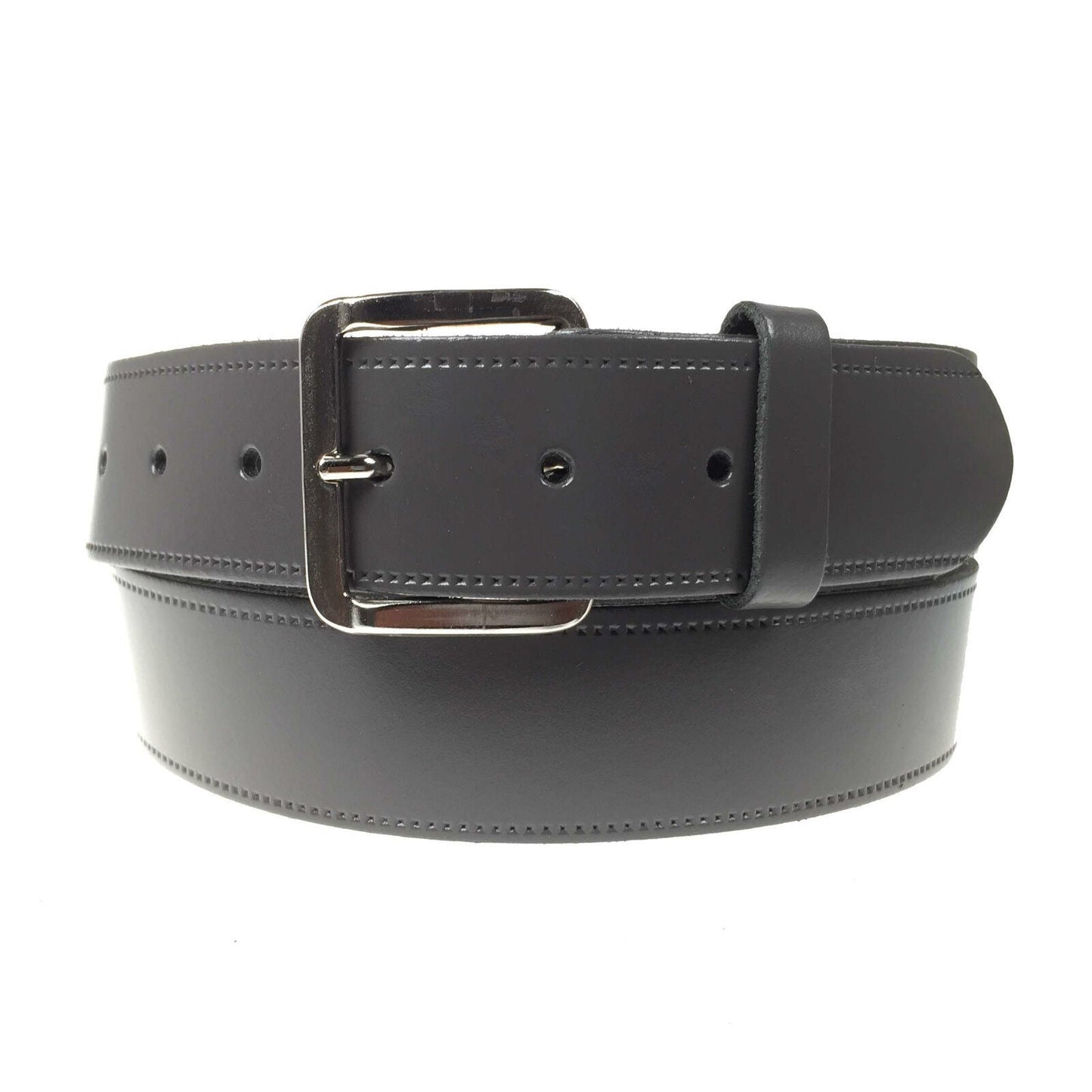1.5 (40mm) Classic Leather Belt Silver Buckle
