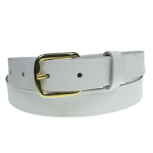 1" (25mm) Classic Leather Belt Gold Buckle