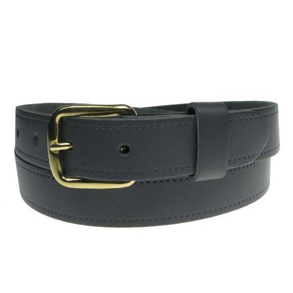 1" (25mm) Classic Leather Belt Gold Buckle