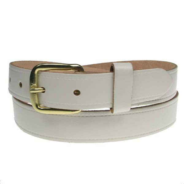 1" (25mm) Classic Leather Belt Gold Buckle