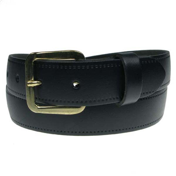 1.25" (30mm) Classic Leather Belt Gold Buckle