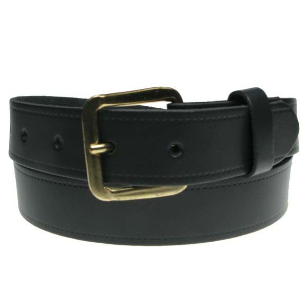 1.25" (30mm) Classic Leather Belt Gold Buckle