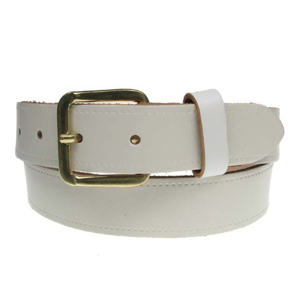 1.25" (30mm) Classic Leather Belt Gold Buckle