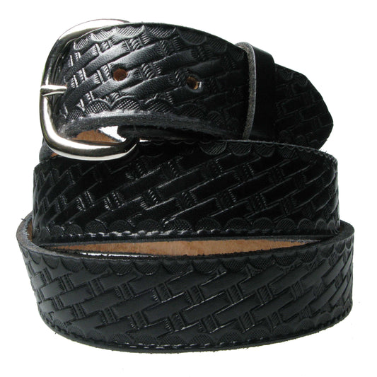B776 BLOCKS BLACK Leather Belt 38mm AMERICAN BELT
