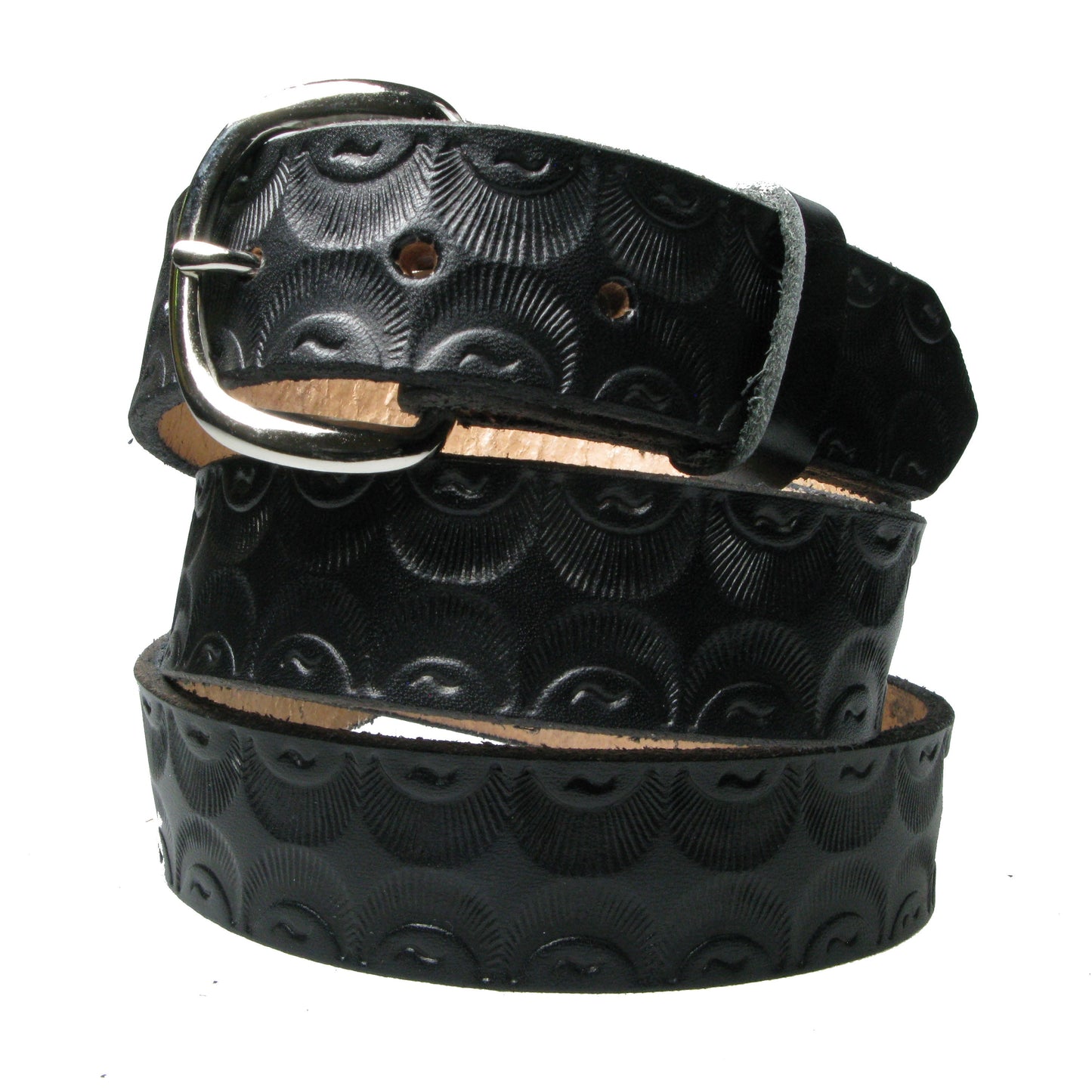 B779 PATTERN BLACK Leather Belt 38mm AMERICAN BELT