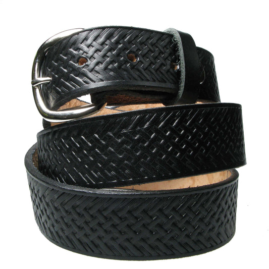 B780 LINED BLACK PATTERN Leather Belt 38mm AMERICAN BELT