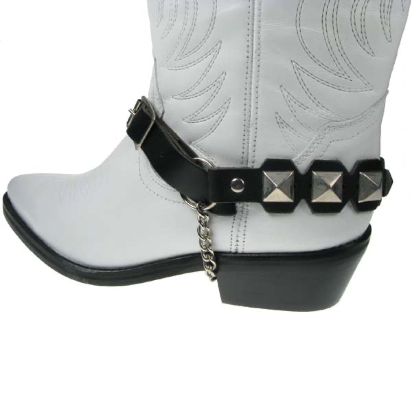 BS005 - Hexagon Shape w/Pyramid 3/4") -  Leather Bootstrap