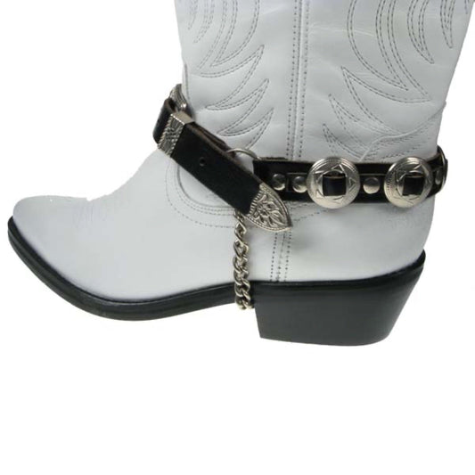 BS007 - 1 Row Concho 3/4"  -  Leather Bootstrap