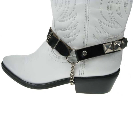 BS009 - 1 Row Pyramid 3/4"  -  Leather Bootstrap