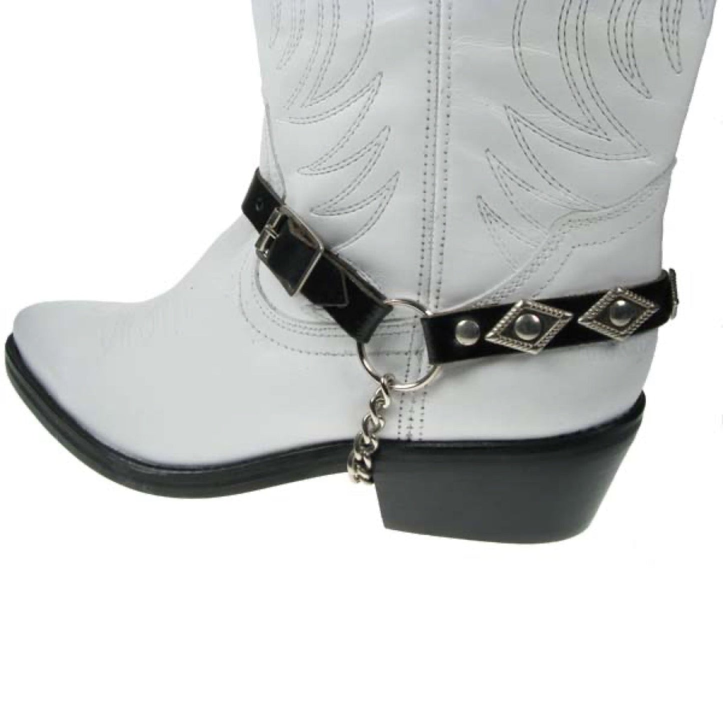 BS012 - 1 Row Diagonal Plate 1/2"  -  Leather Bootstrap